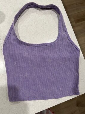 wild fable Lavender Ribbed Halter Crop Top